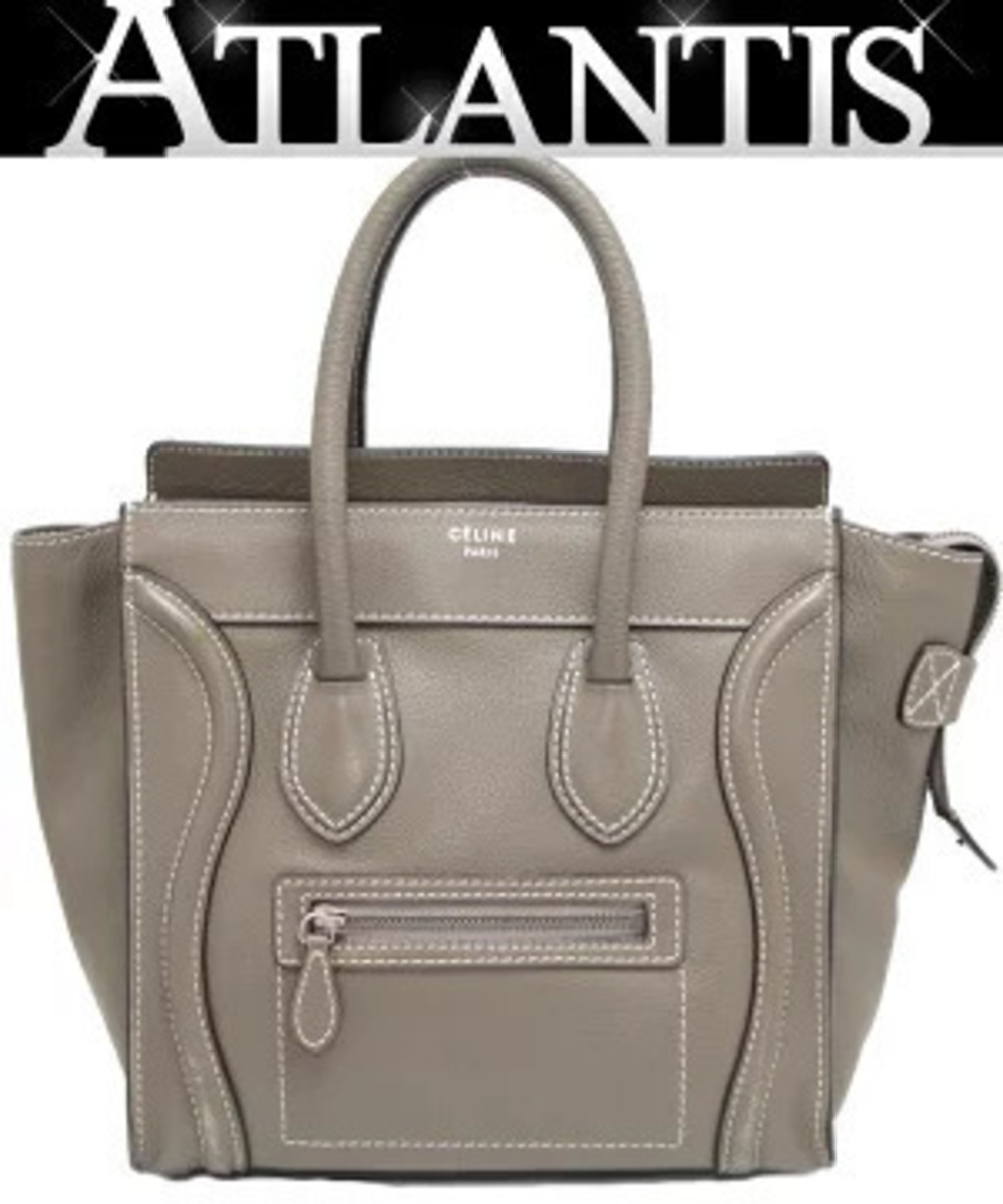 Celine Luggage Tote Shopper Handbag Leather Slip on